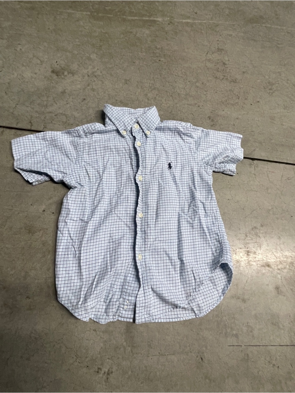Ralph Lauren Light Blue & White Check Button-Down Shirt - Boys 2T